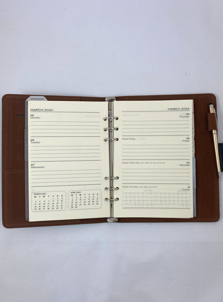 2024 Organiser Diary A5 Week to View - Classic Black