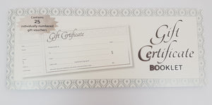 Gift Certificate Booklet of 25
