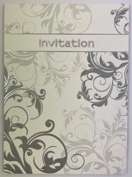 Invitation Pad - Silver Swirl