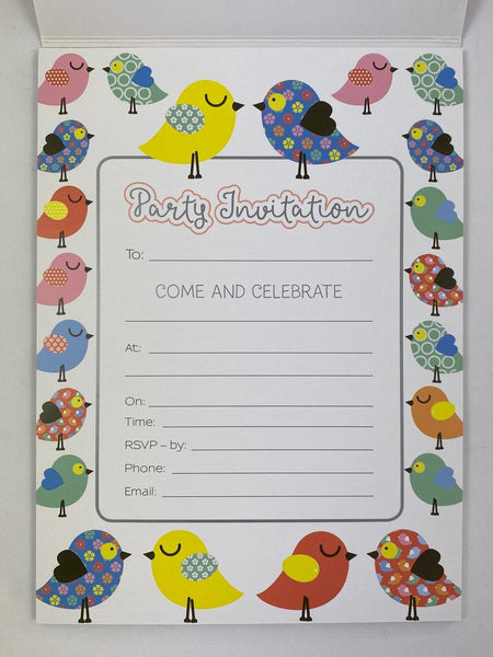 Invitation Pad - Cute Birdies
