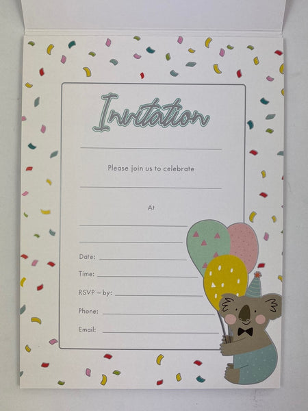 Invitation Pad - Koala Birthday