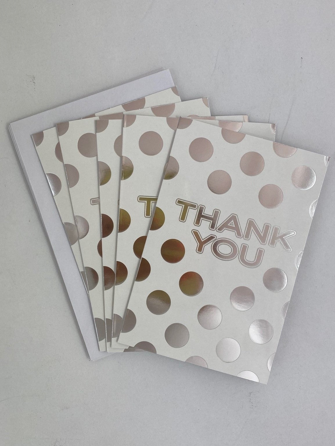 Thank You Card Set - Silver Dot