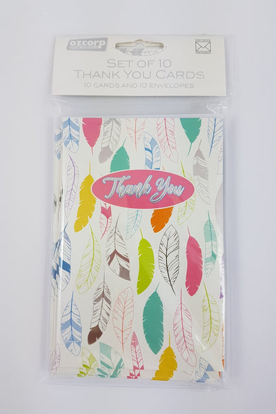 Thank You Card Set - Feathers