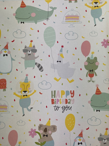 Gift Wrap - Animal Friends Happy Birthday