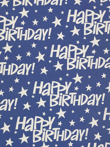 Gift Wrap - Indigo Happy Birthday